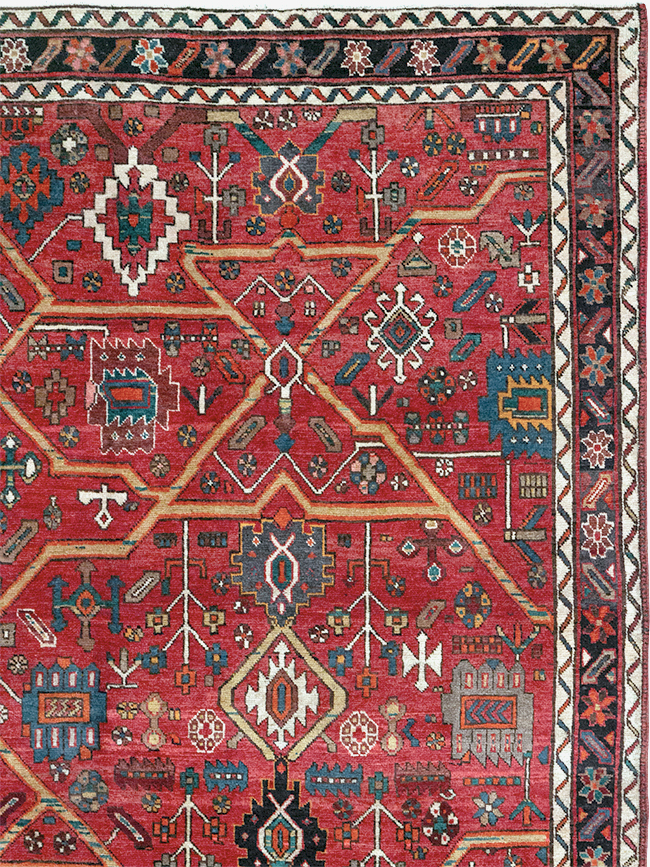 Vintage Persian Heriz Room Size Carpet, No.30663 - Gsblank