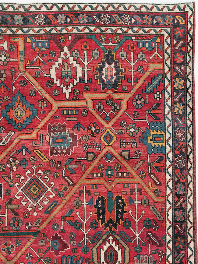 Vintage Persian Heriz Room Size Carpet, No.30663 - Gsblank