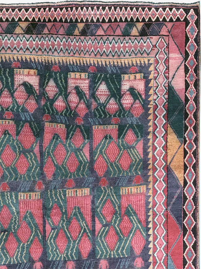 Vintage Persian Kurd Accent Carpet, No.30665 - Gsblank