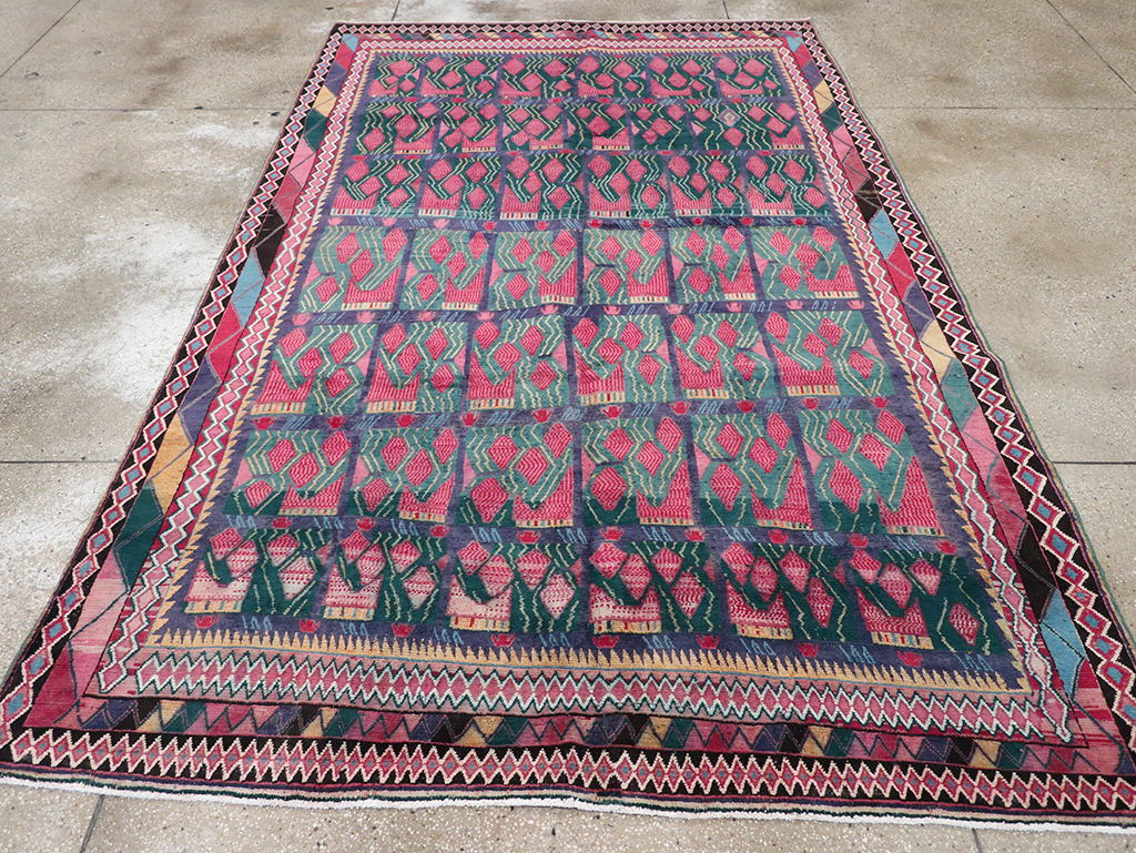 Vintage Persian Kurd Accent Carpet, No.30665 - Gsblank