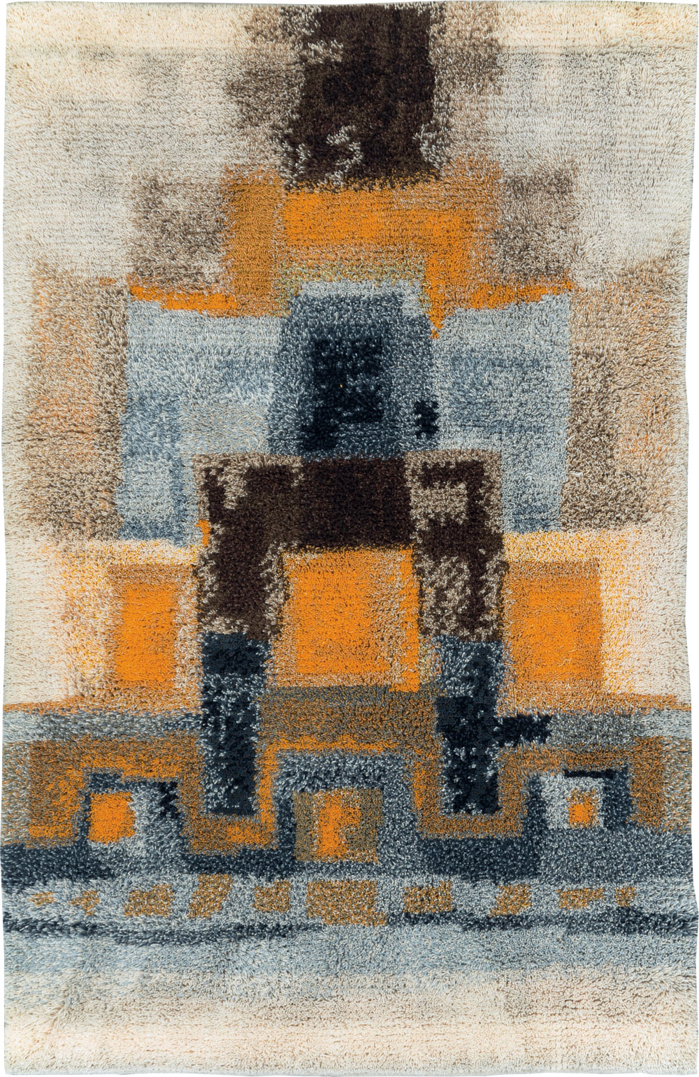 Vintage Scandinavian Rya Throw Rug, No.30669 - Gsblank