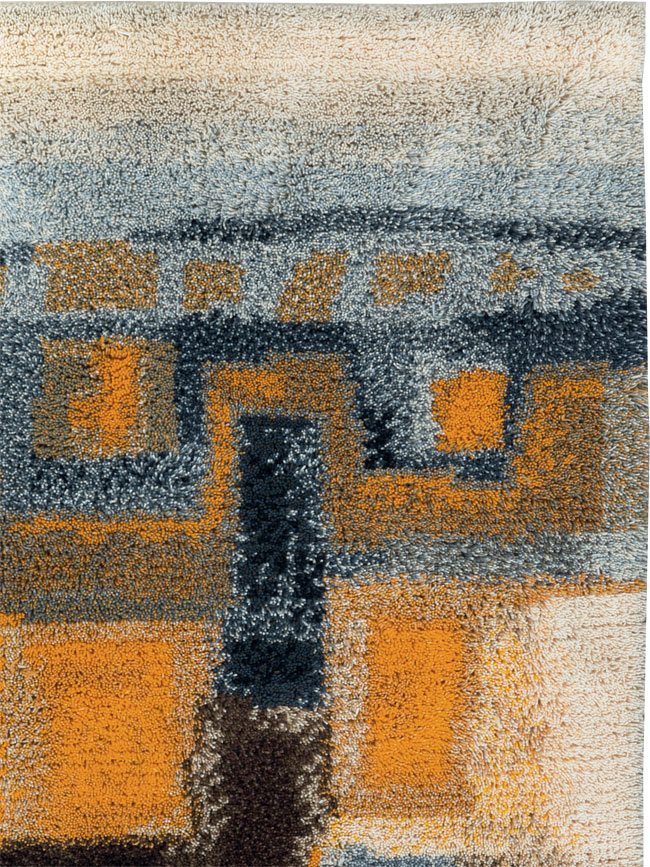 Vintage Scandinavian Rya Throw Rug, No.30669 - Gsblank