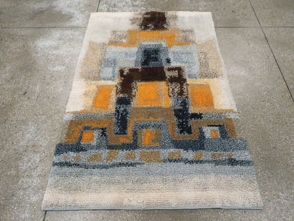 Vintage Scandinavian Rya Throw Rug, No.30669 - Gsblank