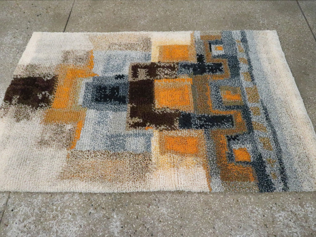 Vintage Scandinavian Rya Throw Rug, No.30669 - Gsblank