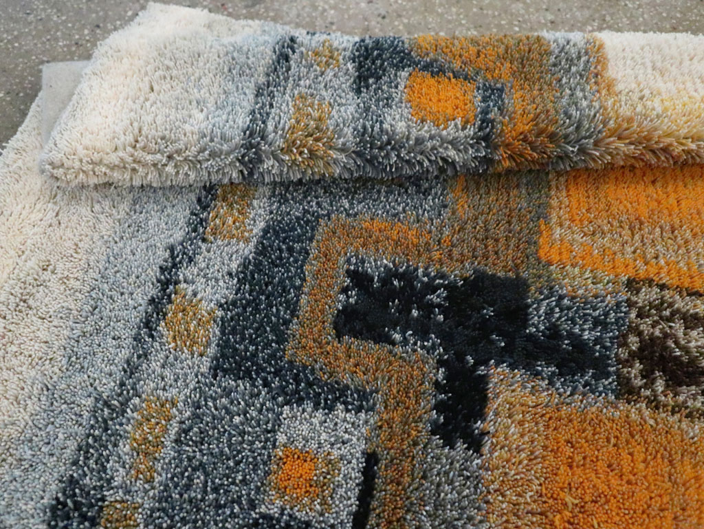 Vintage Scandinavian Rya Throw Rug, No.30669 - Gsblank