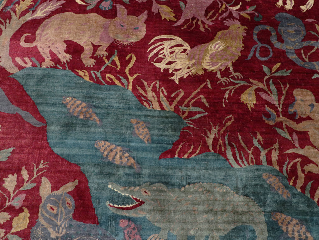 Antique Indian Agra Pictorial Room Size Carpet, No.30670 - Gsblank