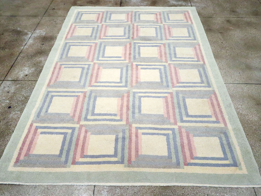 Vintage Spanish Art Deco Room Size Carpet, No.30694 - Gsblank