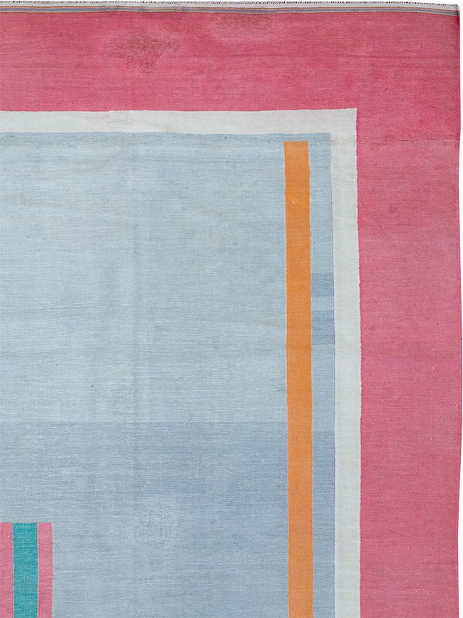 Vintage Indian Flatweave Dhurrie Room Size Carpet, No.30697 - Gsblank