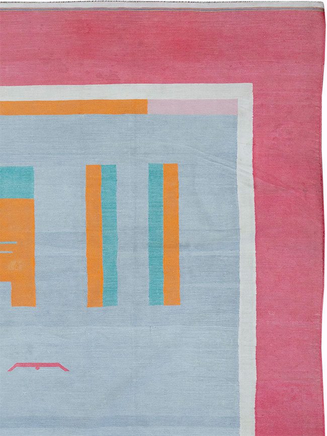 Vintage Indian Flatweave Dhurrie Room Size Carpet, No.30697 - Gsblank