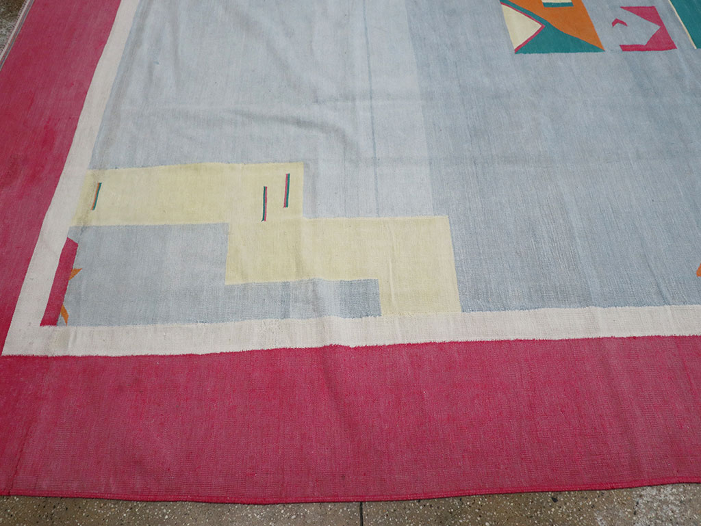 Vintage Indian Flatweave Dhurrie Room Size Carpet, No.30697 - Gsblank