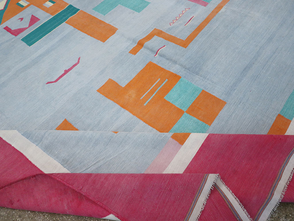 Vintage Indian Flatweave Dhurrie Room Size Carpet, No.30697 - Gsblank