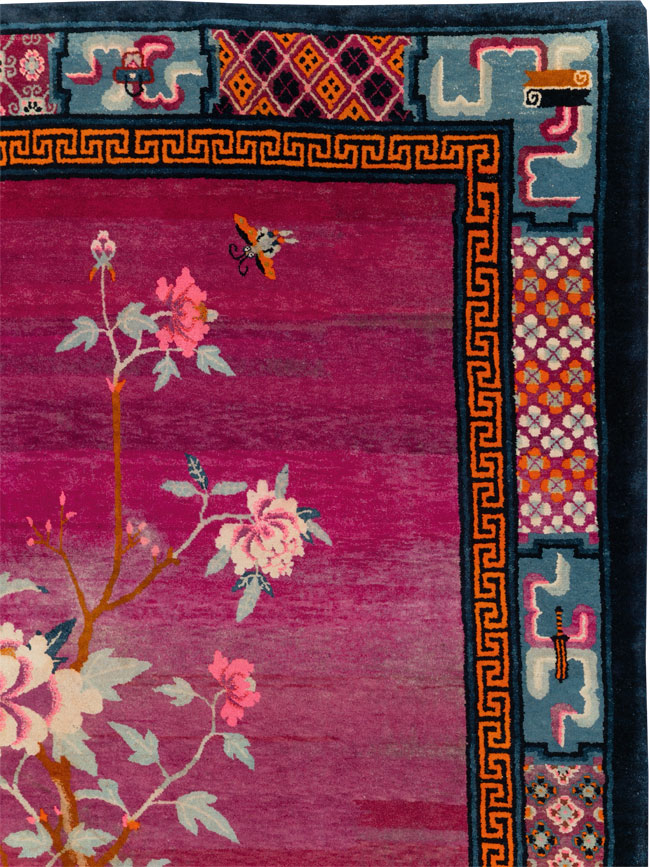 Vintage Chinese Pictorial Art Deco Room Size Carpet, No.30701 - Gsblank