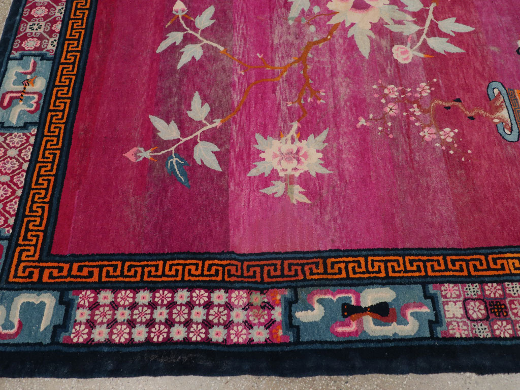 Vintage Chinese Pictorial Art Deco Room Size Carpet, No.30701 - Gsblank