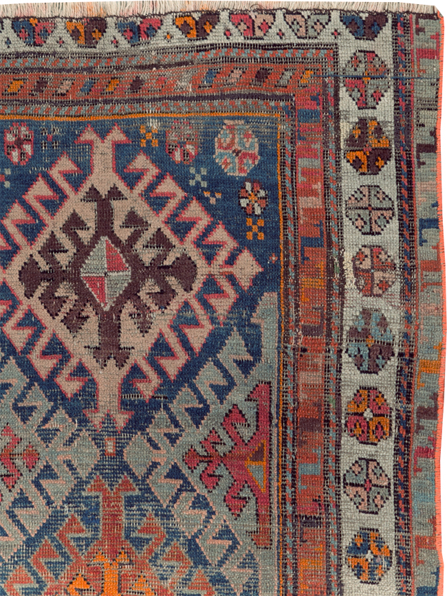 Antique Caucasian Throw Rug, No.30725 - Gsblank