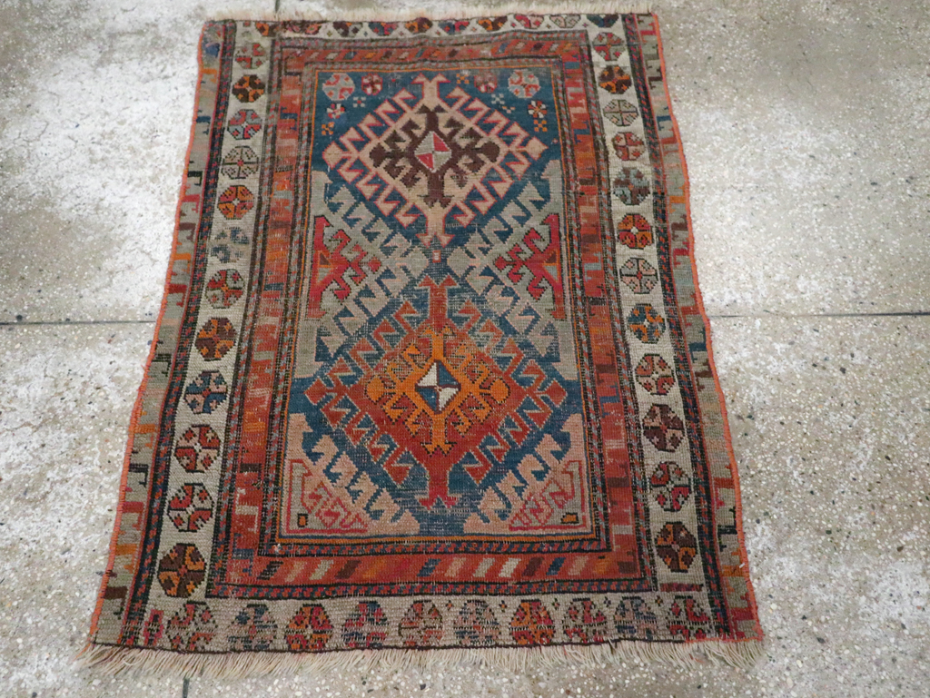 Antique Caucasian Throw Rug, No.30725 - Gsblank