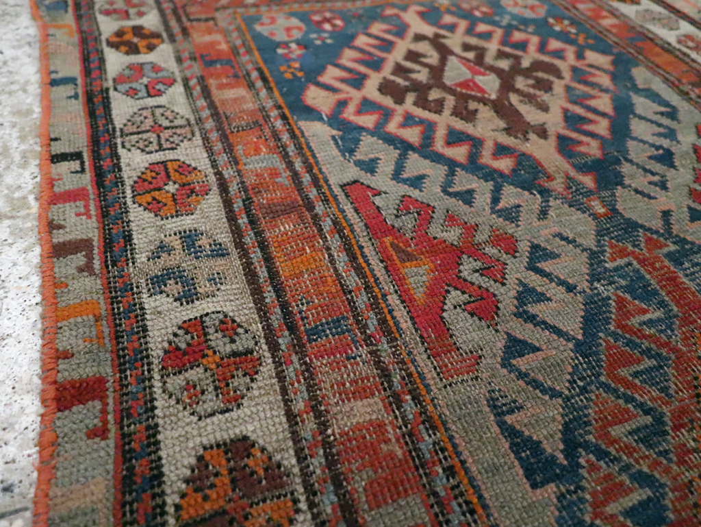 Antique Caucasian Throw Rug, No.30725 - Gsblank