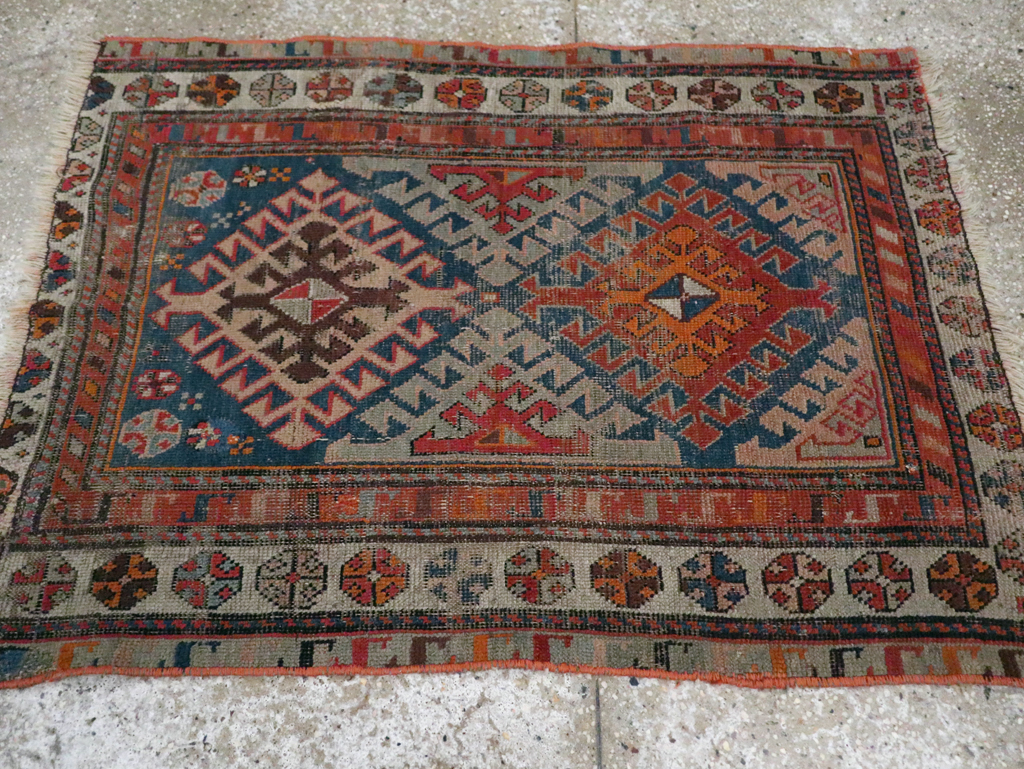 Antique Caucasian Throw Rug, No.30725 - Gsblank