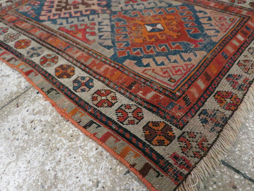 Antique Caucasian Throw Rug, No.30725 - Gsblank