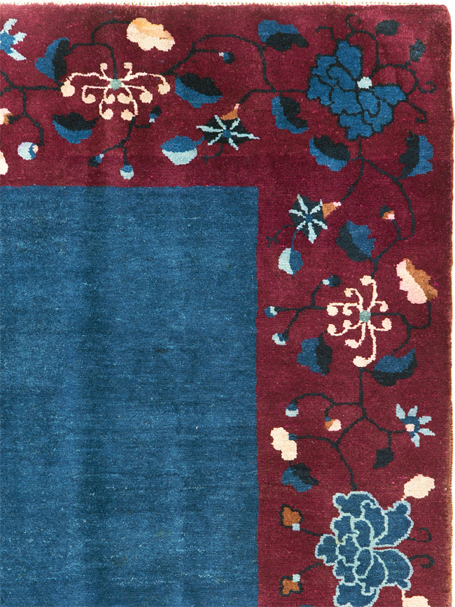 Vintage Chinese Art Deco Accent Carpet, No.30730 - Gsblank