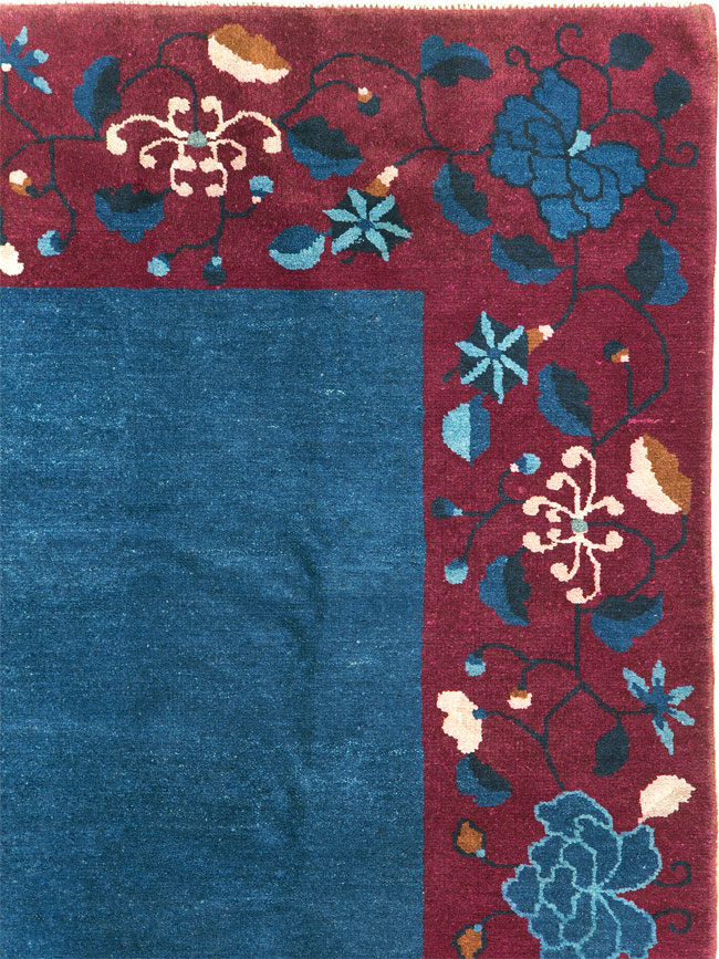 Vintage Chinese Art Deco Accent Carpet, No.30730 - Gsblank