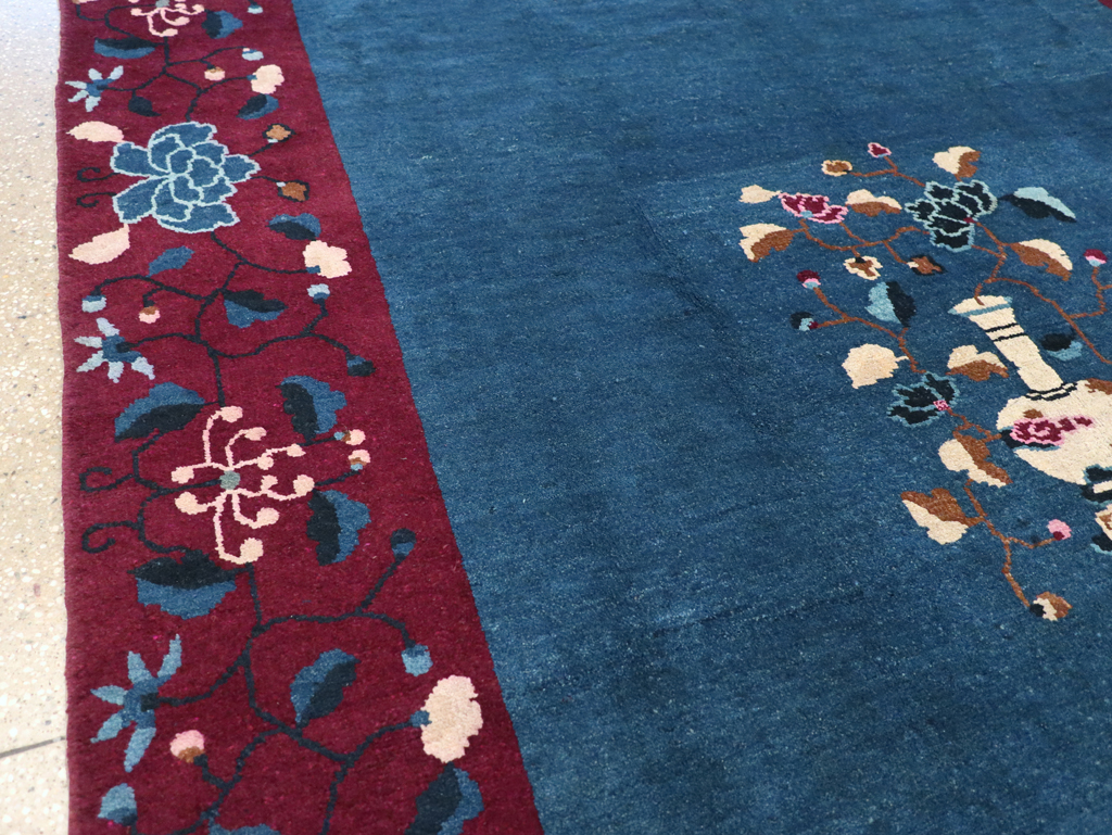Vintage Chinese Art Deco Accent Carpet, No.30730 - Gsblank