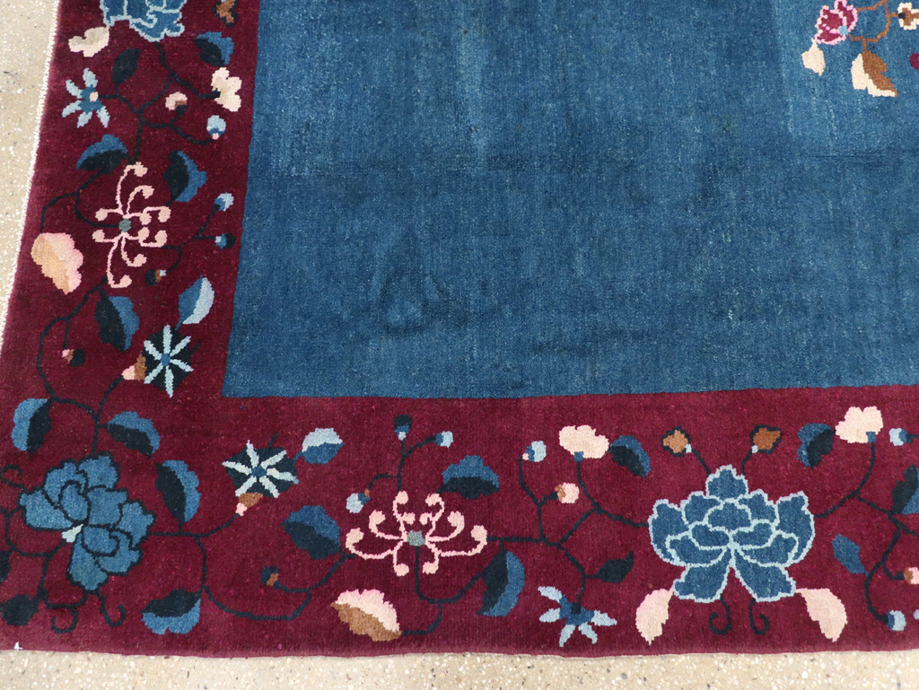 Vintage Chinese Art Deco Accent Carpet, No.30730 - Gsblank