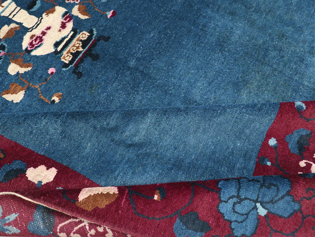 Vintage Chinese Art Deco Accent Carpet, No.30730 - Gsblank