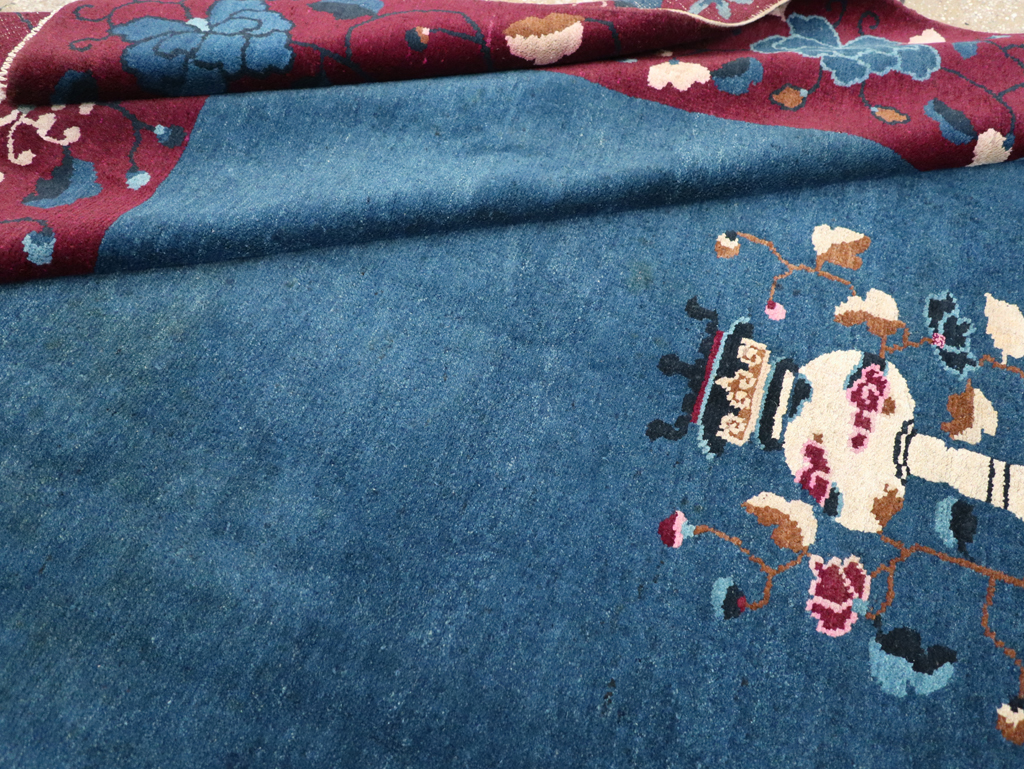 Vintage Chinese Art Deco Accent Carpet, No.30730 - Gsblank