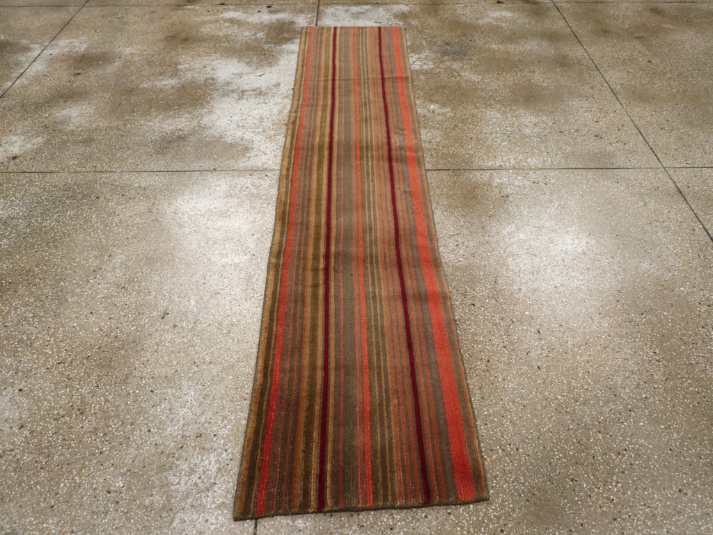 Contemporary Tibetan Striped Small Runner, No.30733 - Gsblank