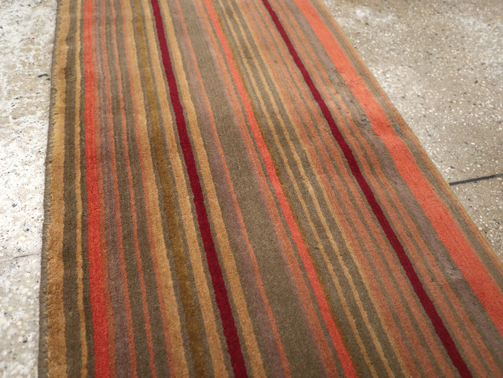 Contemporary Tibetan Striped Small Runner, No.30733 - Gsblank
