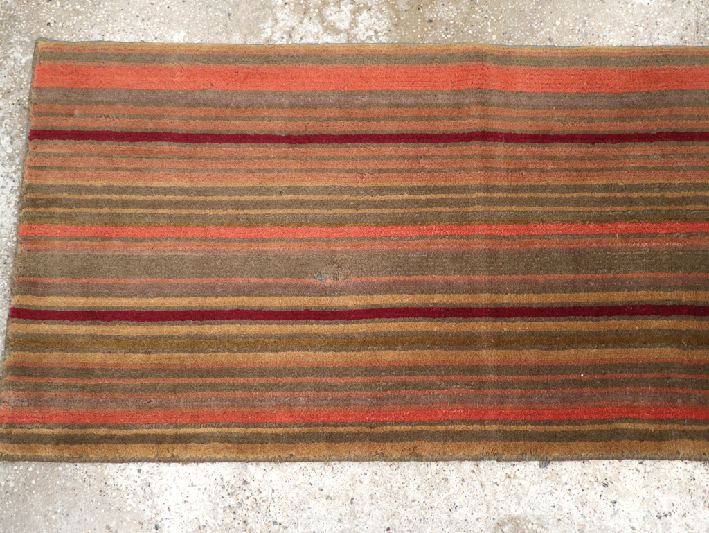 Contemporary Tibetan Striped Small Runner, No.30733 - Gsblank