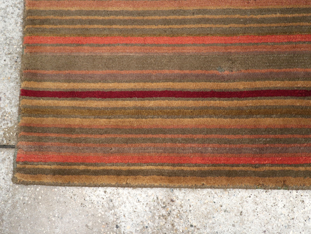 Contemporary Tibetan Striped Small Runner, No.30733 - Gsblank