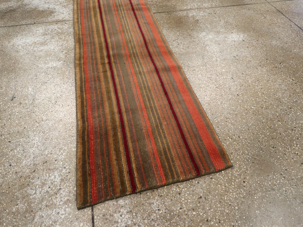 Contemporary Tibetan Striped Small Runner, No.30733 - Gsblank