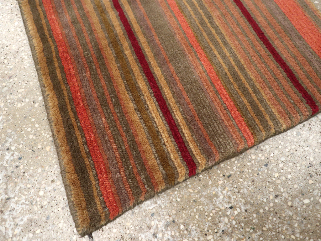 Contemporary Tibetan Striped Small Runner, No.30733 - Gsblank