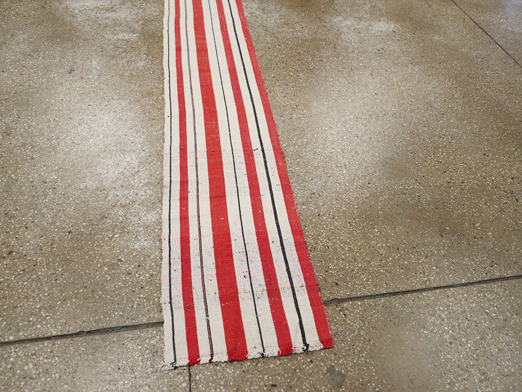 Vintage Turkish Flatweave Long Runner, No.30737 - Gsblank