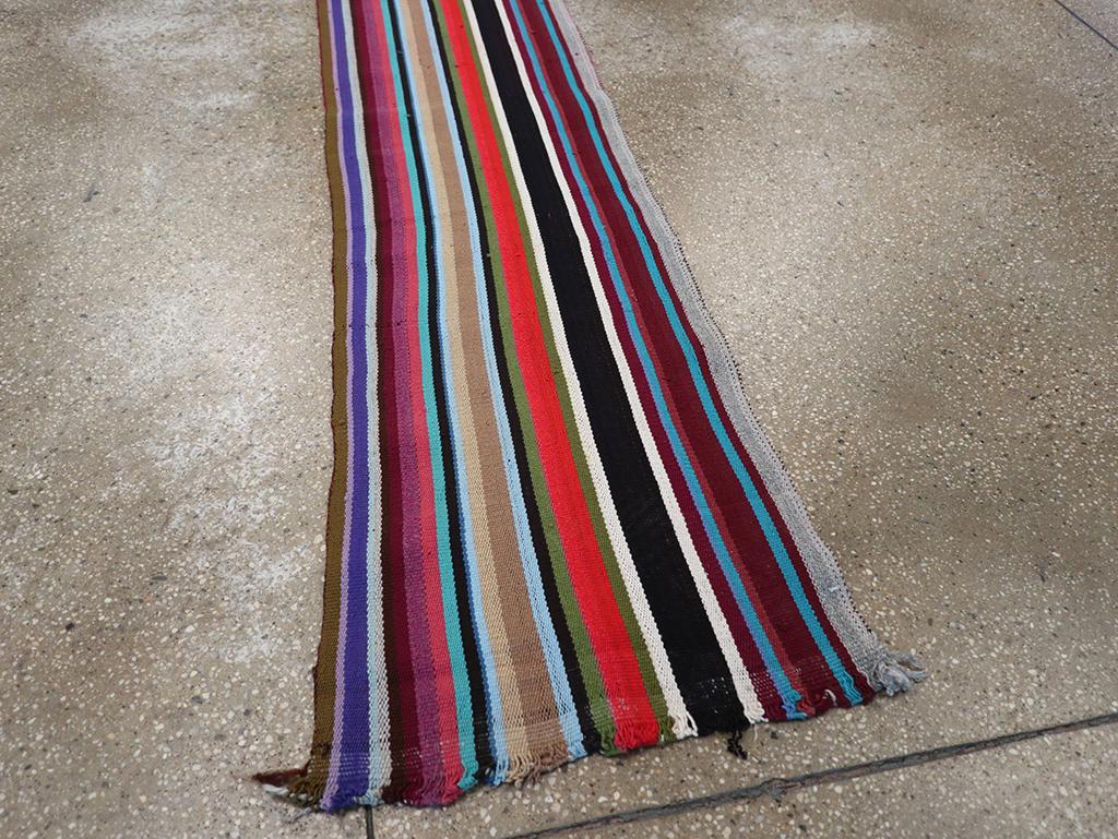 Vintage Turkish Flatweave Long Runner, No.30738 - Gsblank