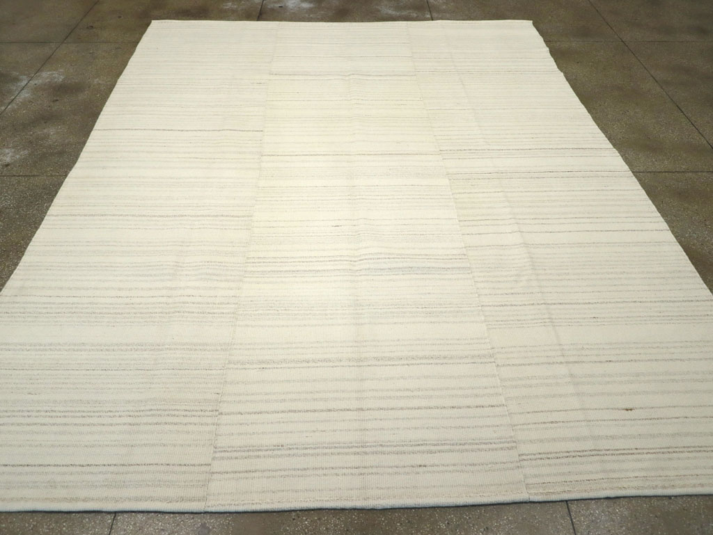 Modern Turkish Flatweave Room Size Carpet, No.30745 - Gsblank