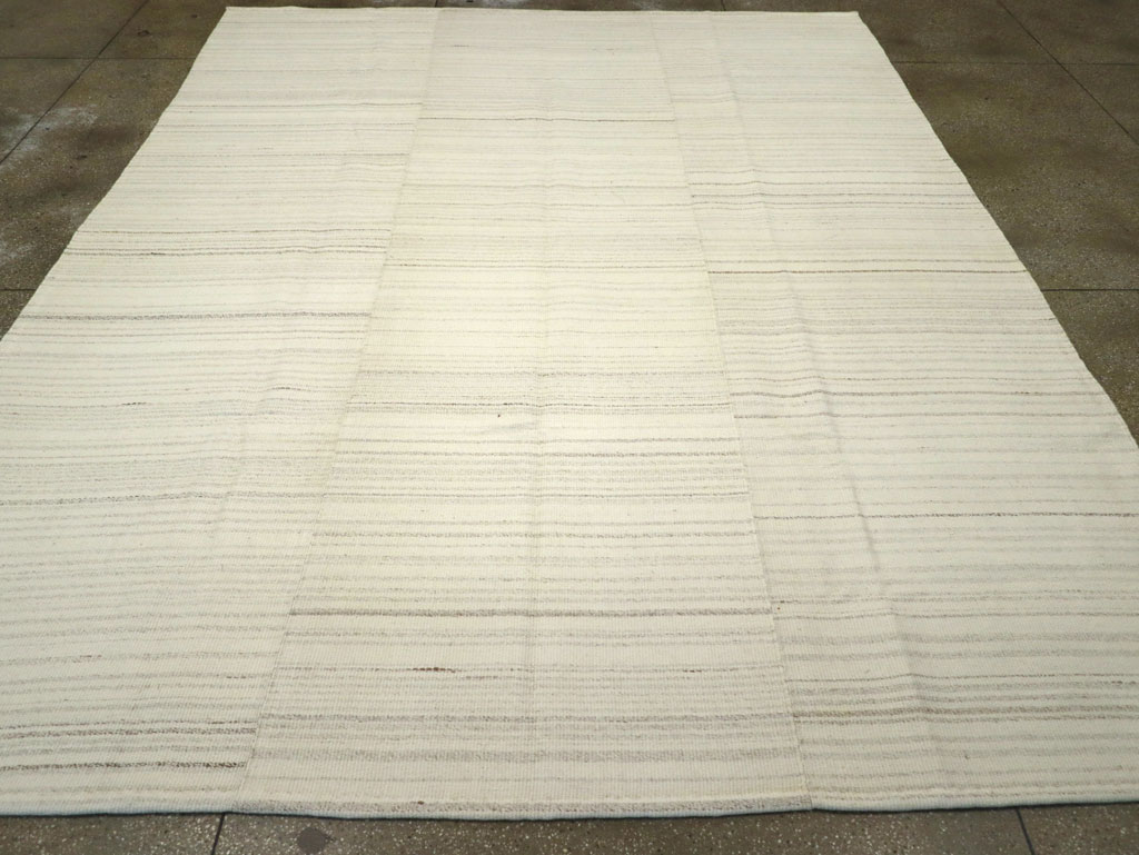 Modern Turkish Flatweave Room Size Carpet, No.30746 - Gsblank