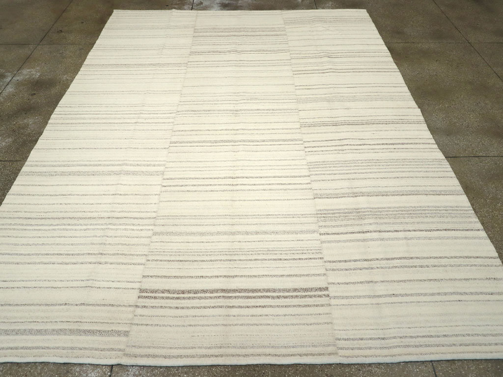 Modern Turkish Flatweave Room Size Carpet, No.30751 - Gsblank