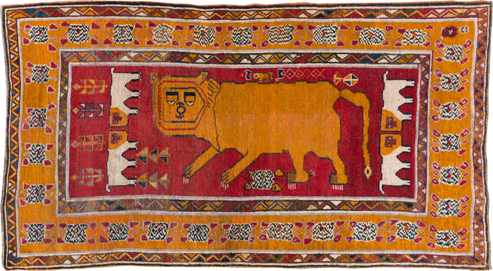 Vintage Persian Pictorial Gabbeh Rug, No.30752 - Gsblank