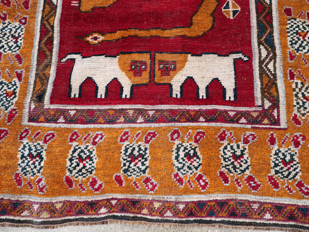 Vintage Persian Pictorial Gabbeh Rug, No.30752 - Gsblank