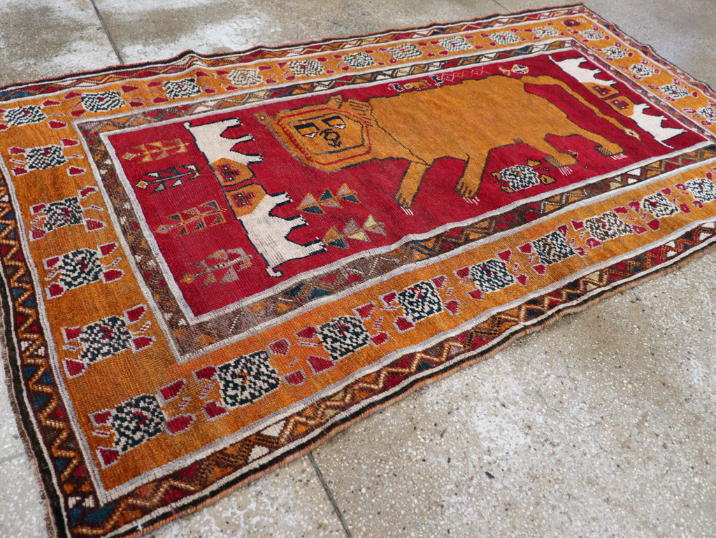 Vintage Persian Pictorial Gabbeh Rug, No.30752 - Gsblank