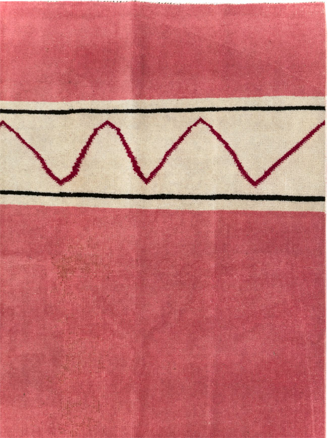 Vintage Turkish Anatolian Art Deco Style Small Room Size Carpet, No.30753 - Gsblank