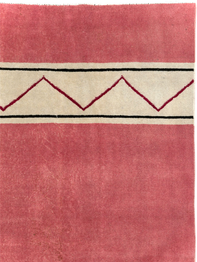 Vintage Turkish Anatolian Art Deco Style Small Room Size Carpet, No.30753 - Gsblank