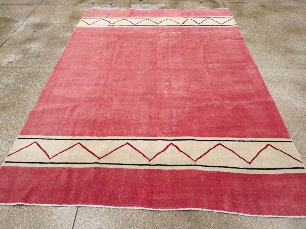 Vintage Turkish Anatolian Art Deco Style Small Room Size Carpet, No.30753 - Gsblank