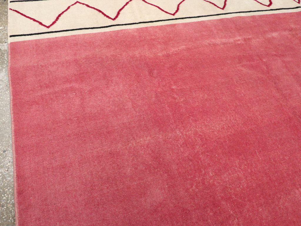 Vintage Turkish Anatolian Art Deco Style Small Room Size Carpet, No.30753 - Gsblank