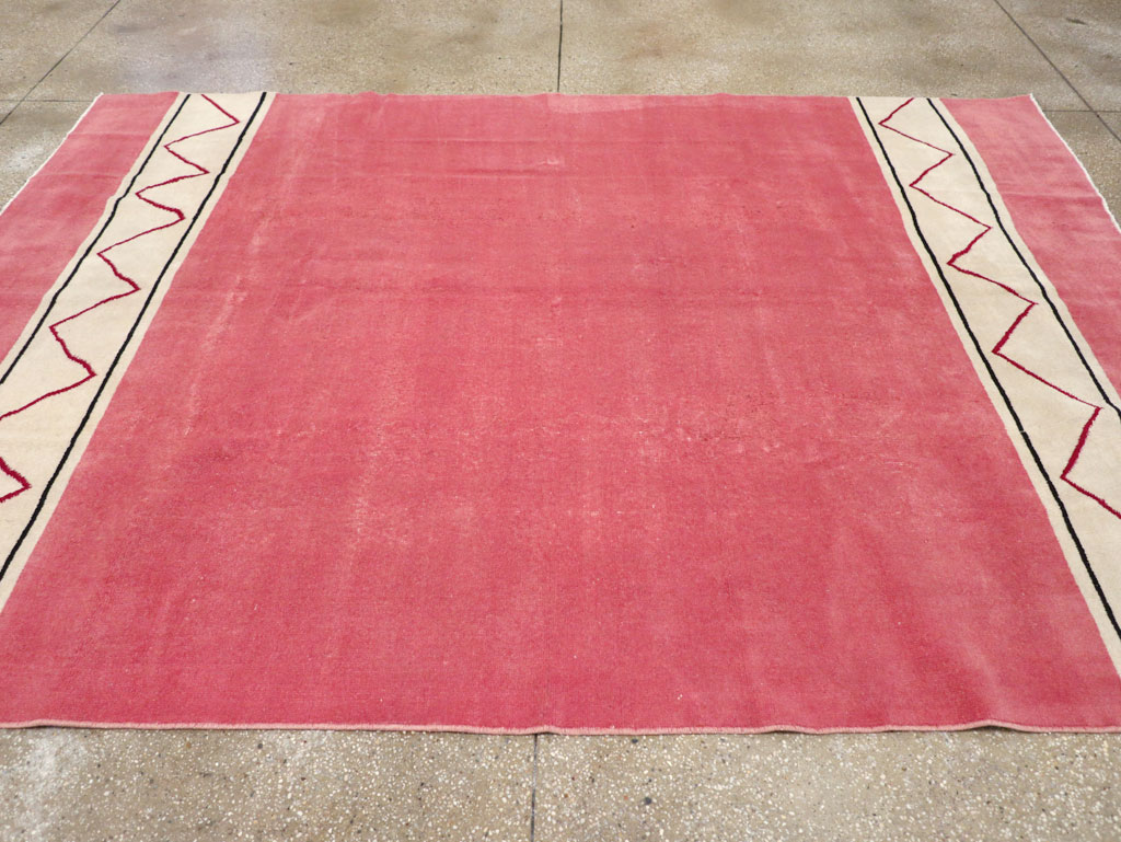 Vintage Turkish Anatolian Art Deco Style Small Room Size Carpet, No.30753 - Gsblank