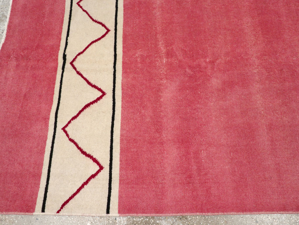 Vintage Turkish Anatolian Art Deco Style Small Room Size Carpet, No.30753 - Gsblank