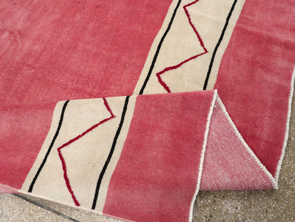 Vintage Turkish Anatolian Art Deco Style Small Room Size Carpet, No.30753 - Gsblank