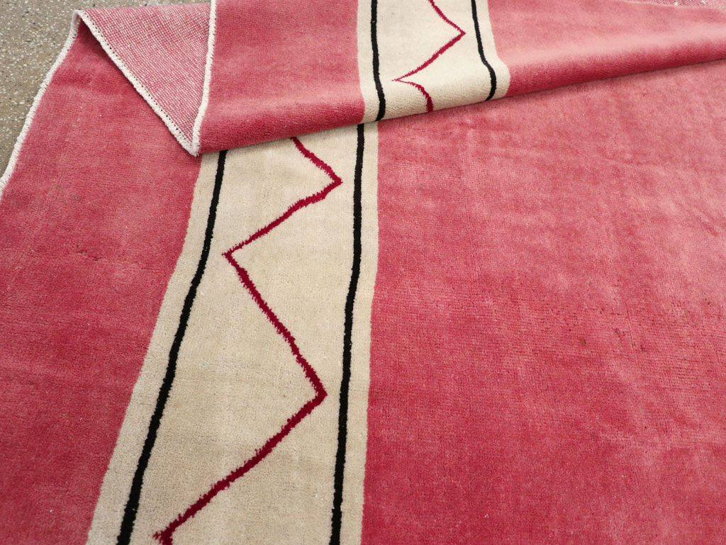 Vintage Turkish Anatolian Art Deco Style Small Room Size Carpet, No.30753 - Gsblank